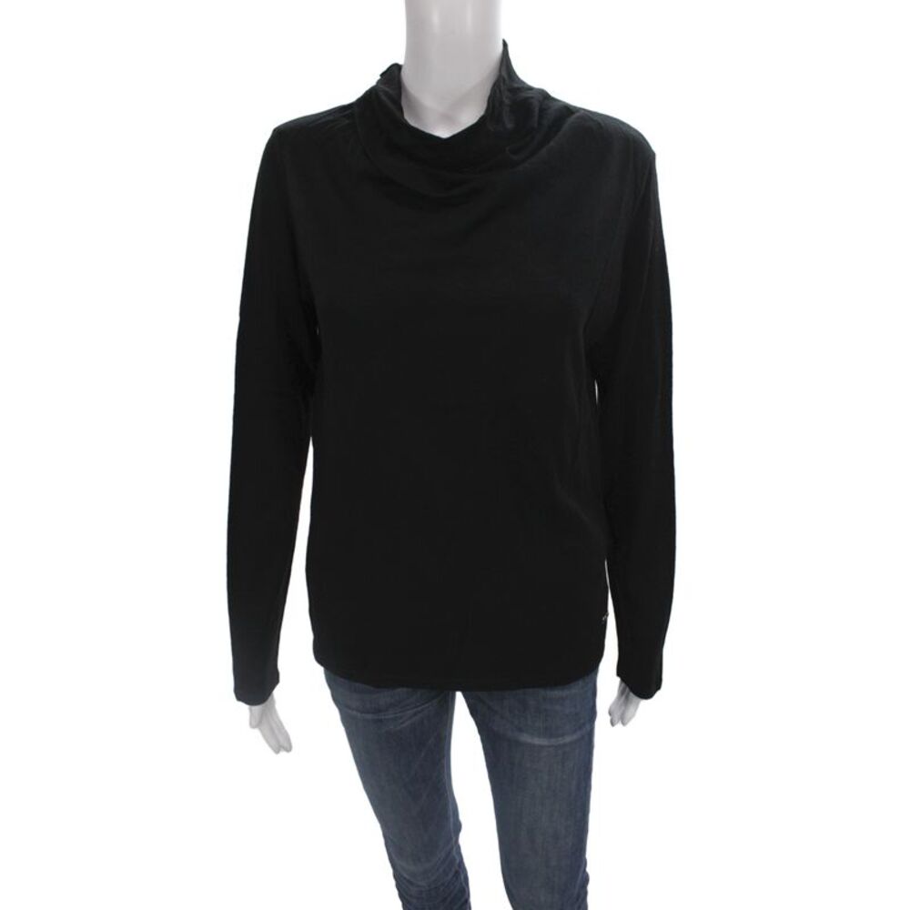 Salvatore Ferragamo Womens Black Wool Mock Neck Sweater Long Sleeve Size L